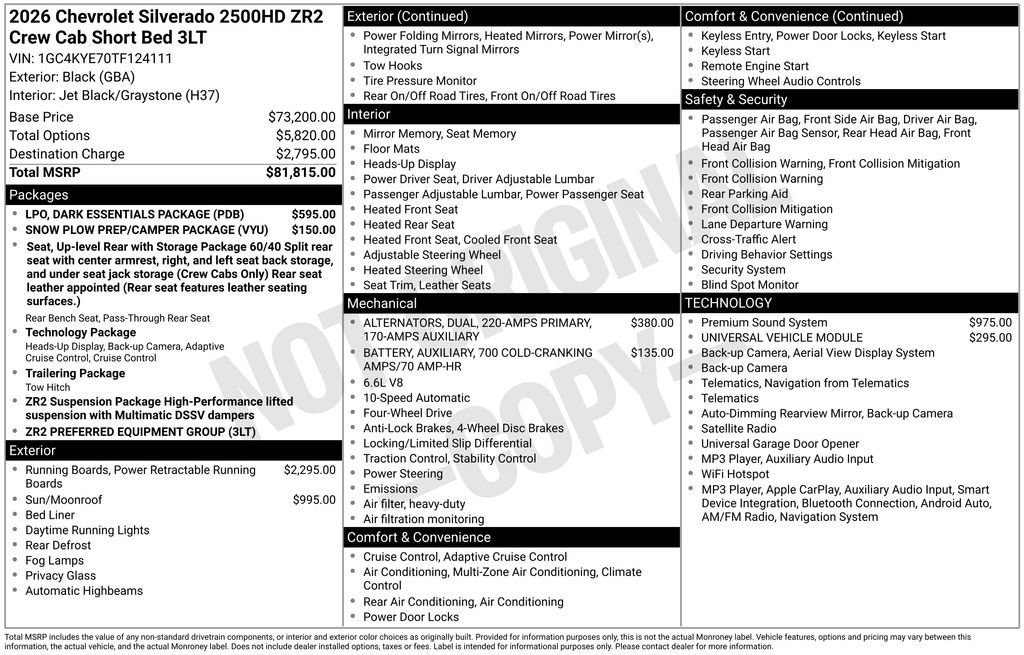 Used 2026 Chevrolet Silverado 2500 ZR2 w/ LPO, Dark Essentials Package AWD/4WD image 36