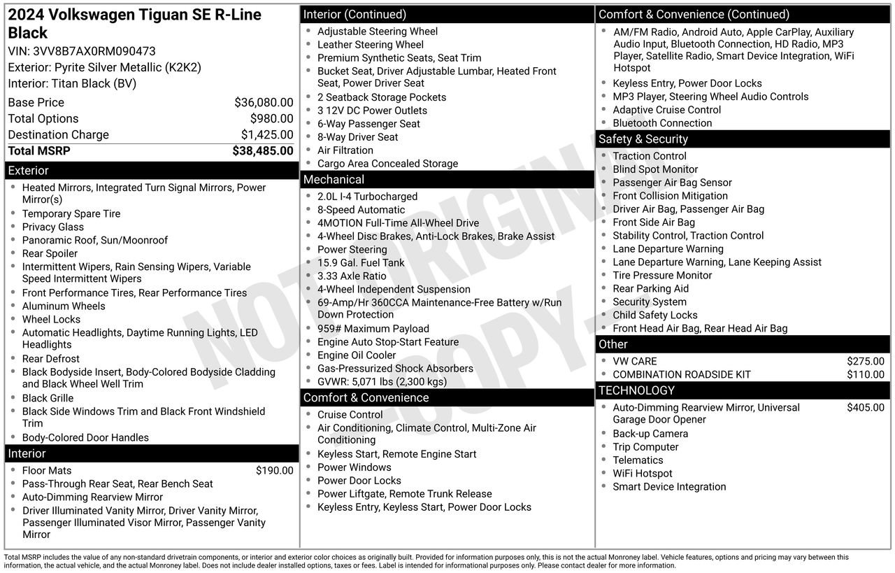 Used 2024 Volkswagen Tiguan SE R-Line image 37