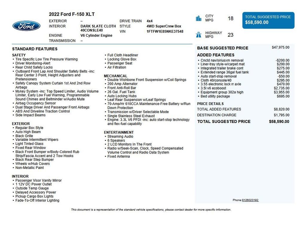 Used 2022 Ford F150 XLT w/ Equipment Group 302A High image 47