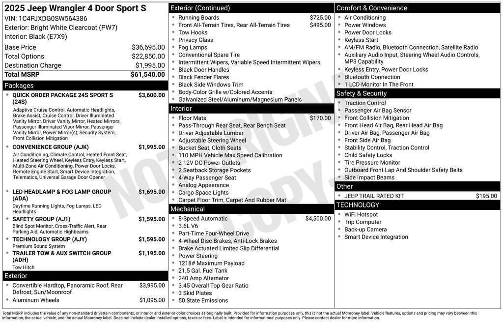 New 2025 Jeep Wrangler Sport S image 6