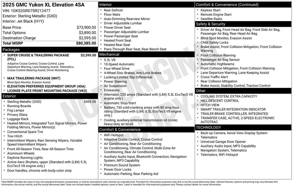Used 2025 GMC Yukon XL Elevation image 2