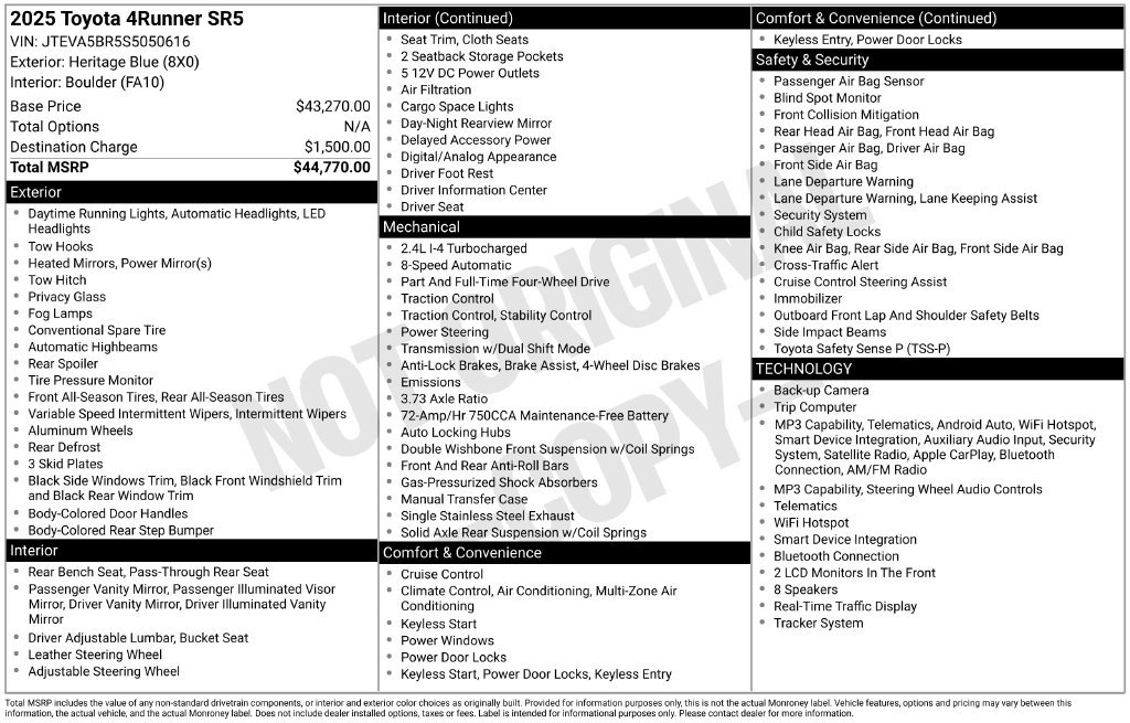 Certified 2025 Toyota 4Runner SR5 AWD/4WD image 2
