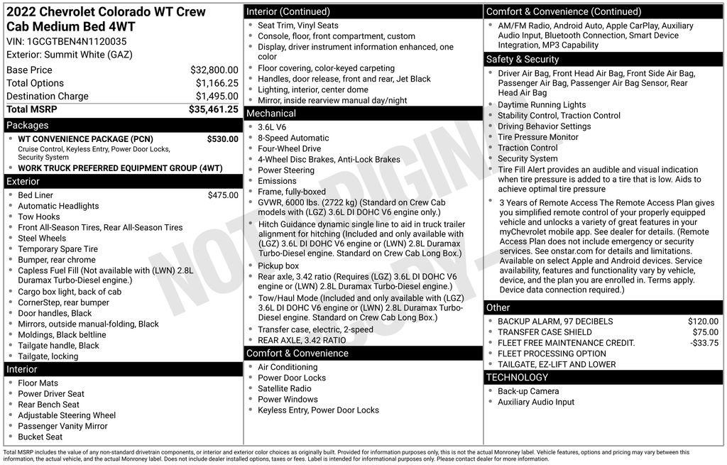 Used 2022 Chevrolet Colorado W/T w/ WT Convenience Package AWD/4WD image 6