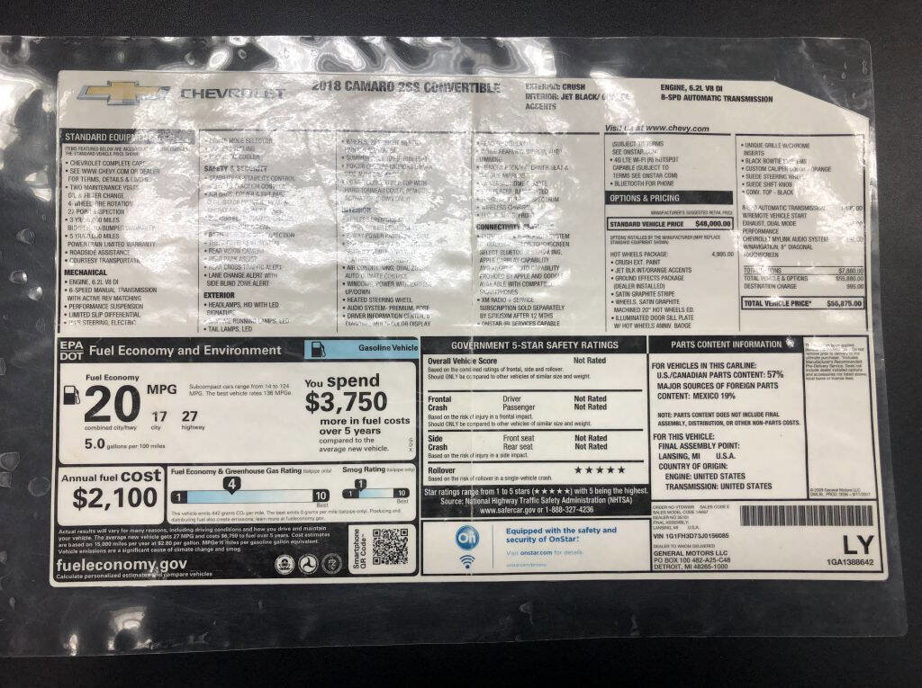 Used 2018 Chevrolet Camaro SS w/ Hot Wheels Edition image 41