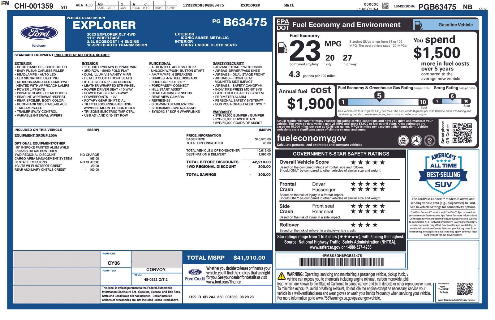Certified 2023 Ford Explorer XLT AWD/4WD image 4