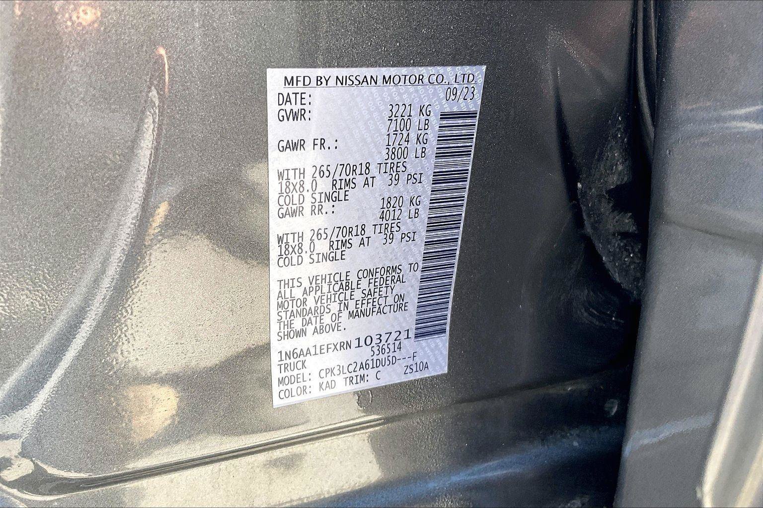 Certified 2024 Nissan Titan SV w/ SV Convenience Package RWD image 36