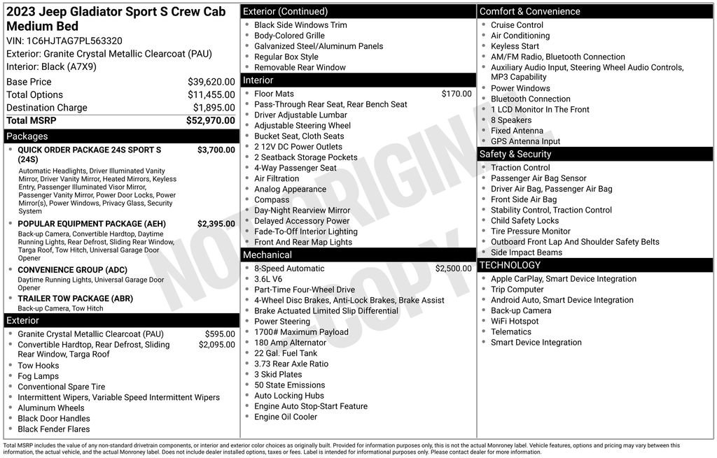 Used 2023 Jeep Gladiator Sport AWD/4WD image 23