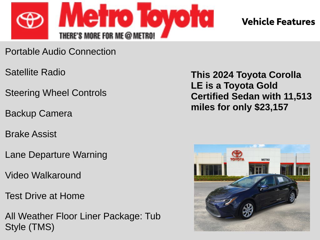 Certified 2024 Toyota Corolla LE FWD image 11