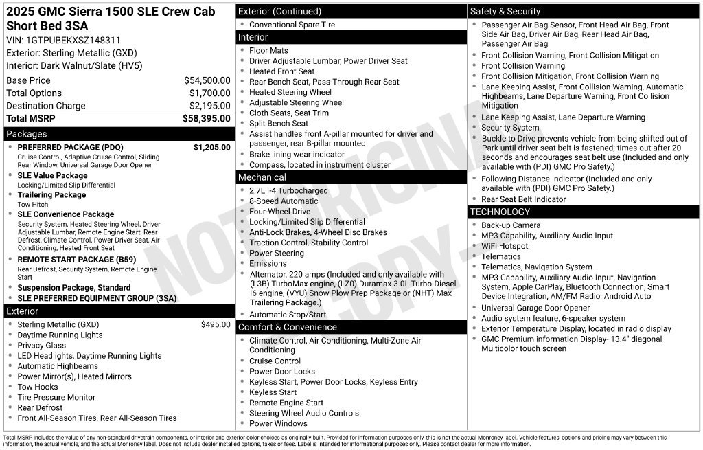Used 2025 GMC Sierra 1500 SLE w/ Preferred Package AWD/4WD image 13