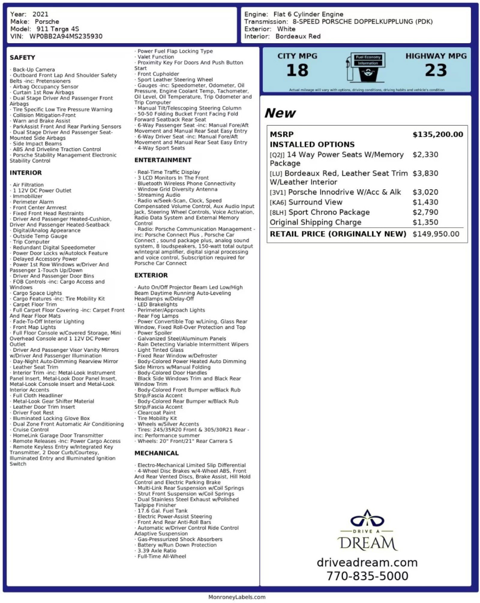 Used 2021 Porsche 911 Targa 4S w/ Sport Chrono Package image 54