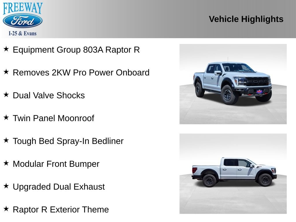 Certified 2025 Ford F150 Raptor w/ Equipment Group 803A Raptor R AWD/4WD image 4