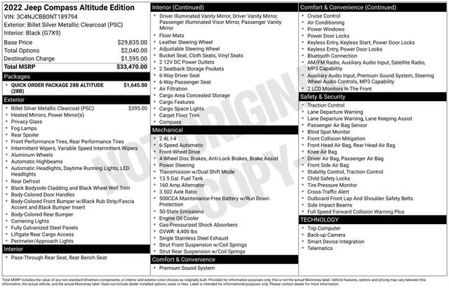Used 2022 Jeep Compass Altitude image 26