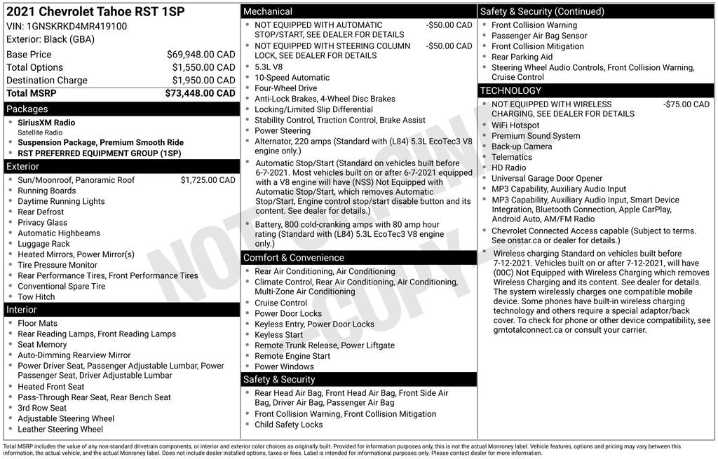 Certified 2021 Chevrolet Tahoe RST AWD/4WD image 36