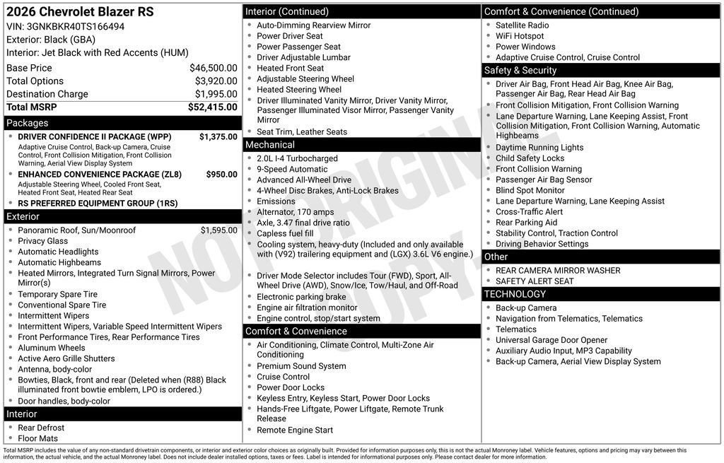 New 2026 Chevrolet Blazer RS w/ Driver Confidence II Package AWD/4WD image 26