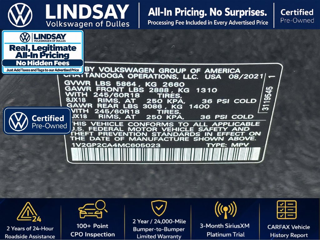 Used 2021 Volkswagen Atlas S AWD/4WD image 28