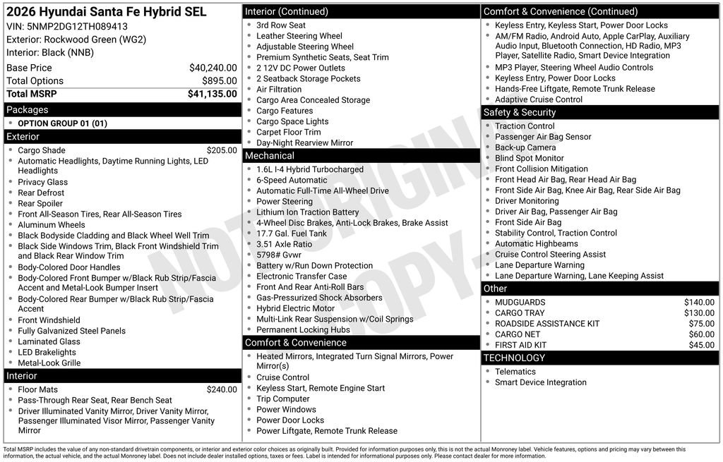New 2026 Hyundai Santa Fe SEL image 42