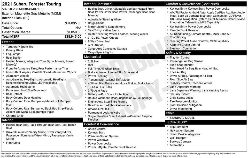 Used 2021 Subaru Forester Touring image 2