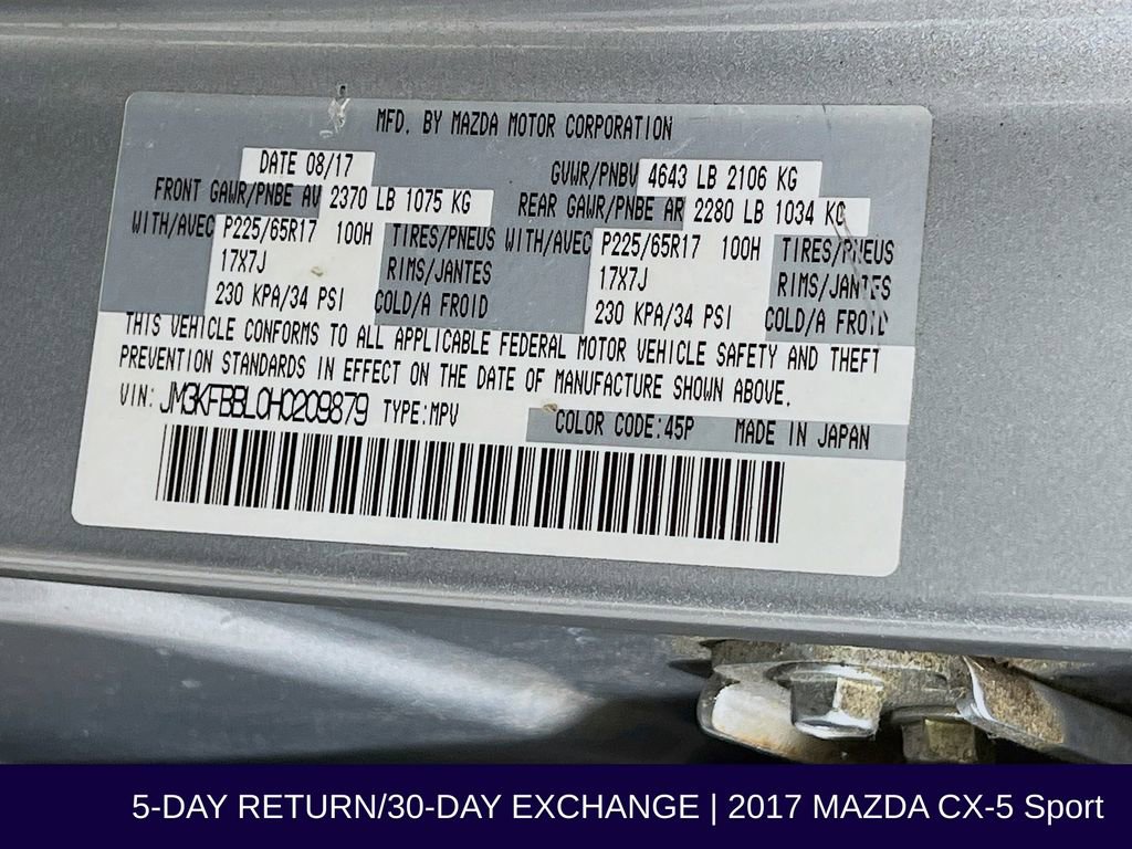 Used 2017 MAZDA CX-5 Sport image 34