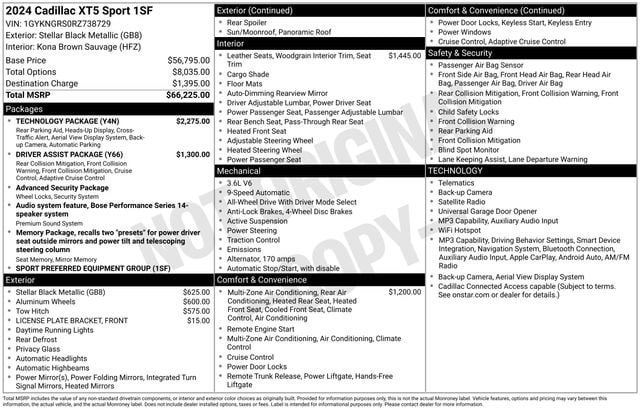 Certified 2024 Cadillac XT5 Sportv w/ Technology Package AWD/4WD image 36