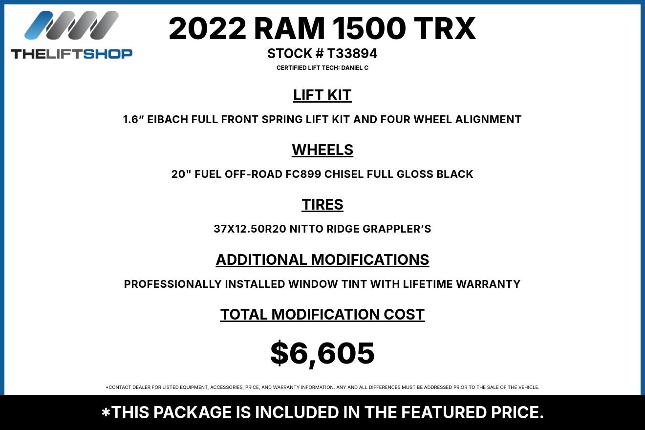 Used 2022 RAM 1500 TRX w/ TRX Level 2 Equipment Group AWD/4WD image 2