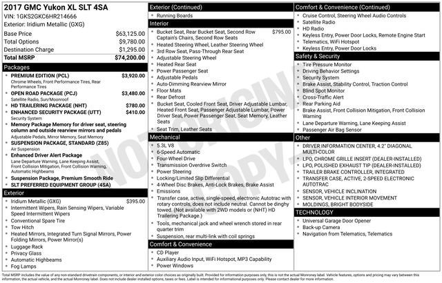 Used 2017 GMC Yukon XL SLT w/ Premium Edition image 10