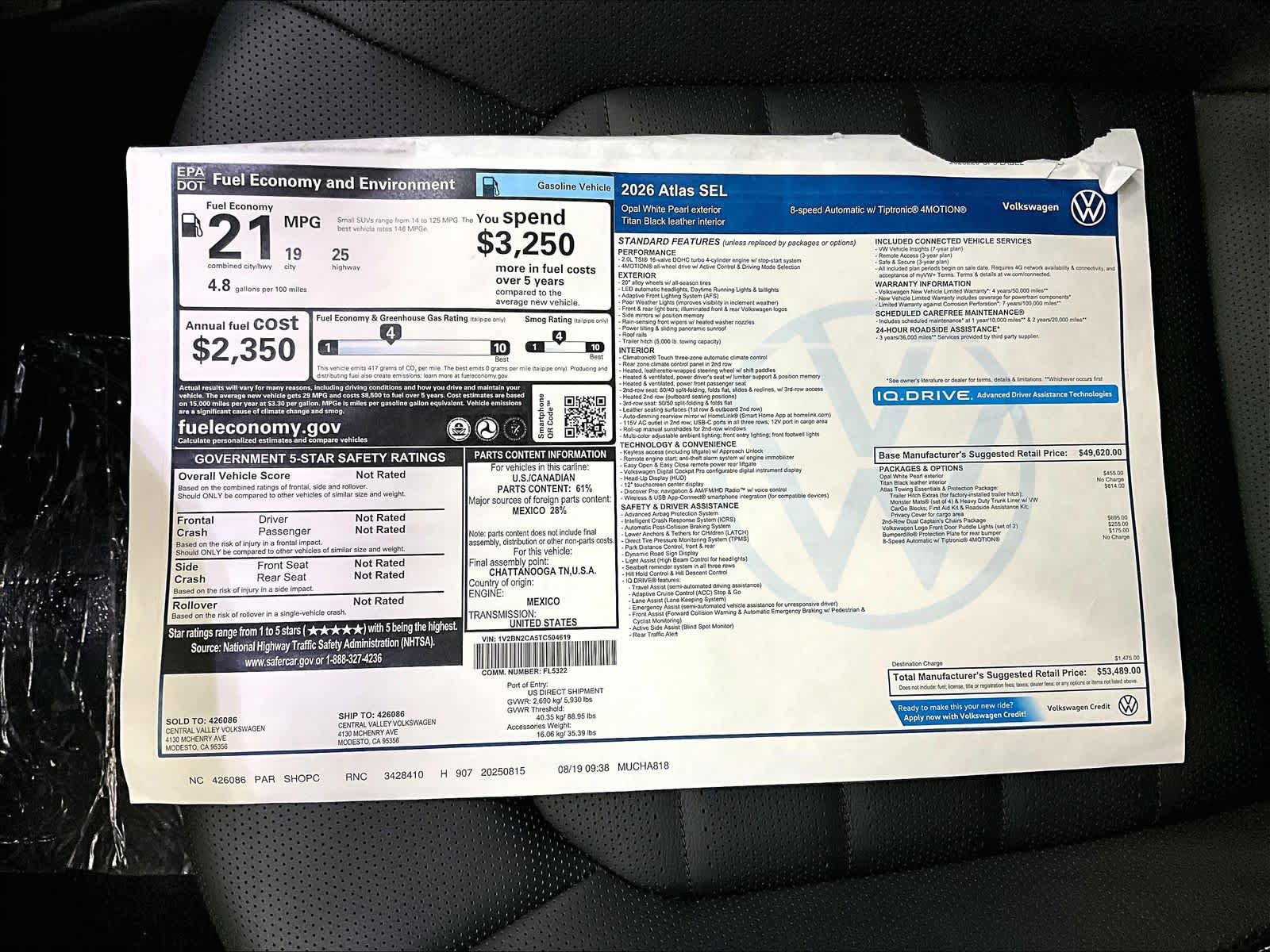 New 2026 Volkswagen Atlas SEL AWD/4WD image 37