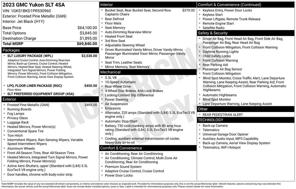 Used 2023 GMC Yukon SLT w/ SLT Luxury Package RWD image 40