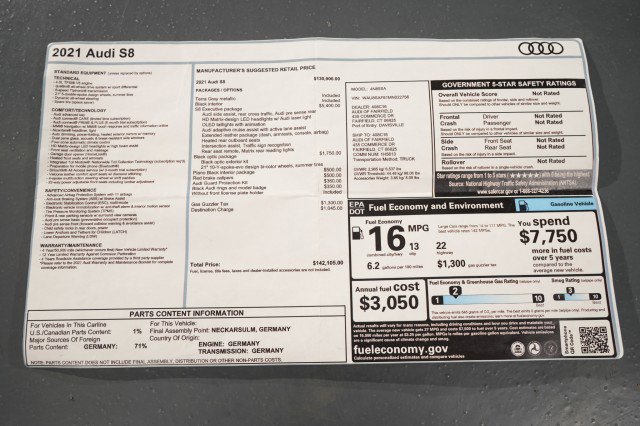 Used 2021 Audi S8 L w/ S8 Executive Package AWD/4WD image 63