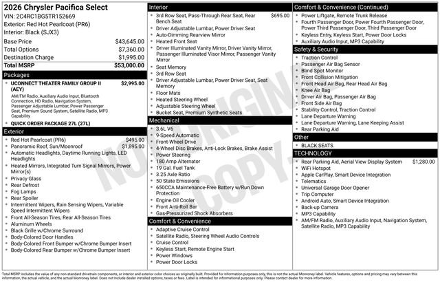New 2026 Chrysler Pacifica Select image 14