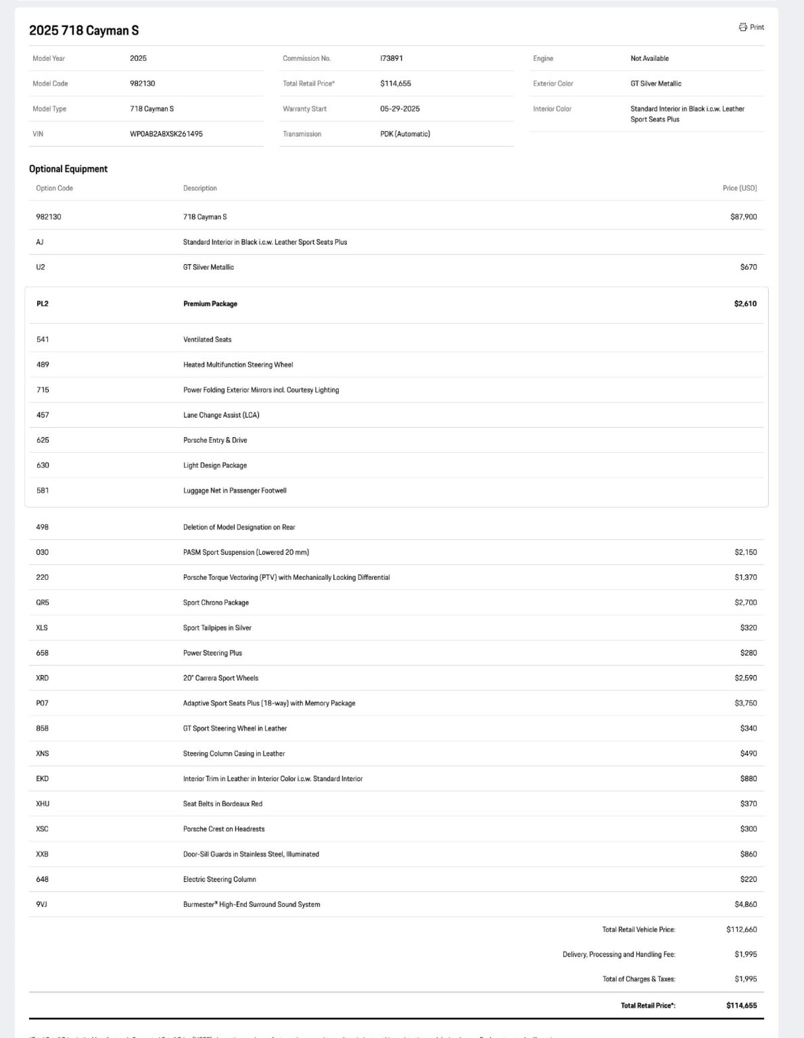 Certified 2025 Porsche 718 Cayman S RWD image 31