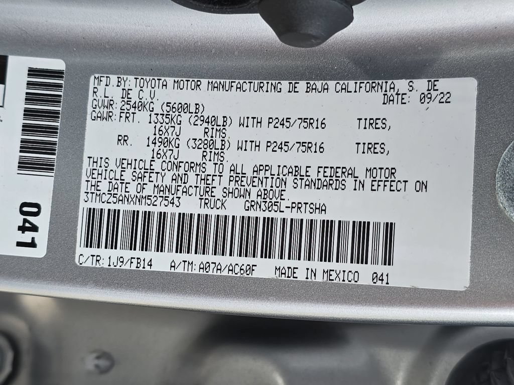 Certified 2022 Toyota Tacoma SR AWD/4WD image 39