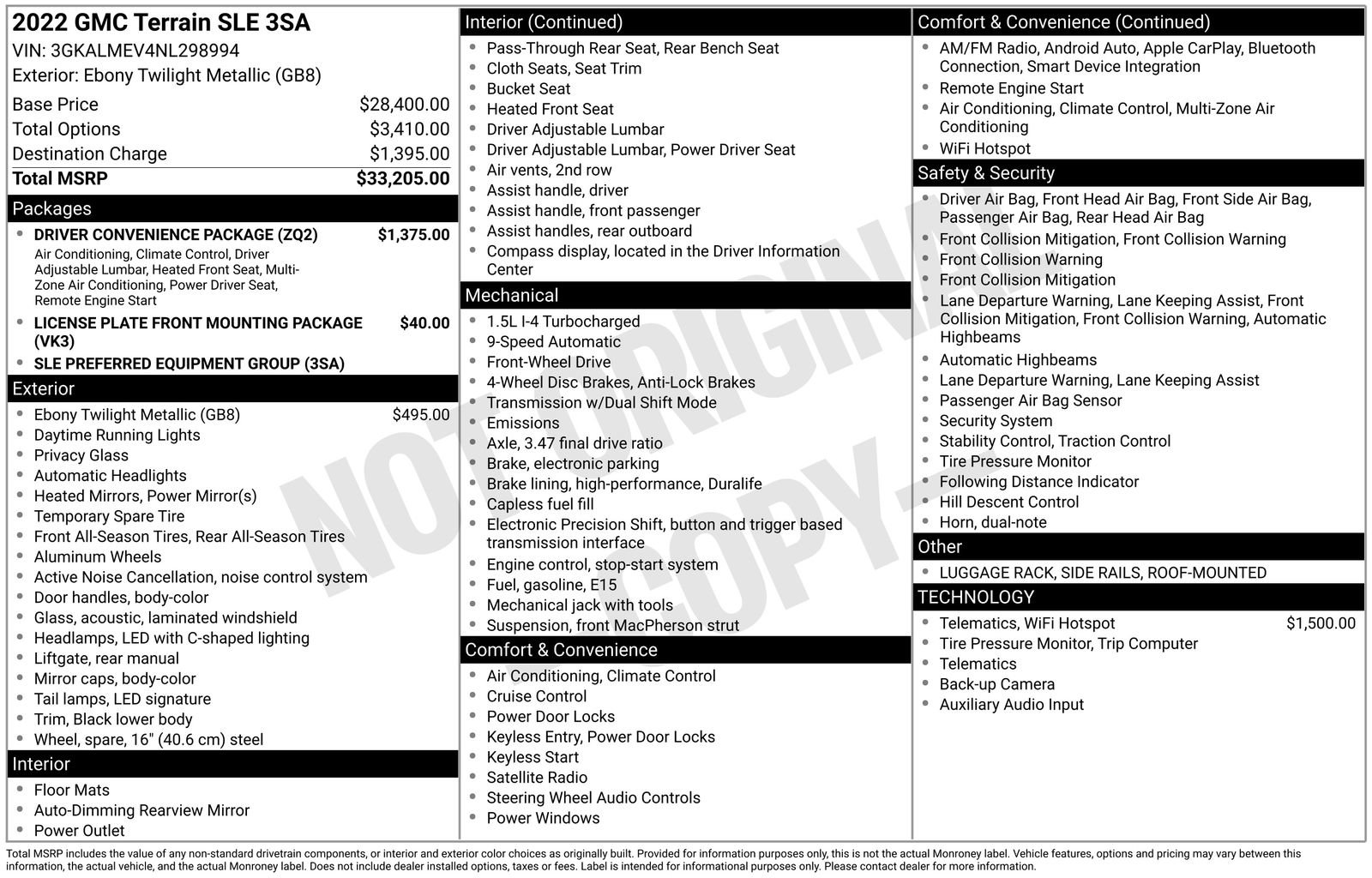 Used 2022 GMC Terrain SLE w/ Driver Convenience Package image 38