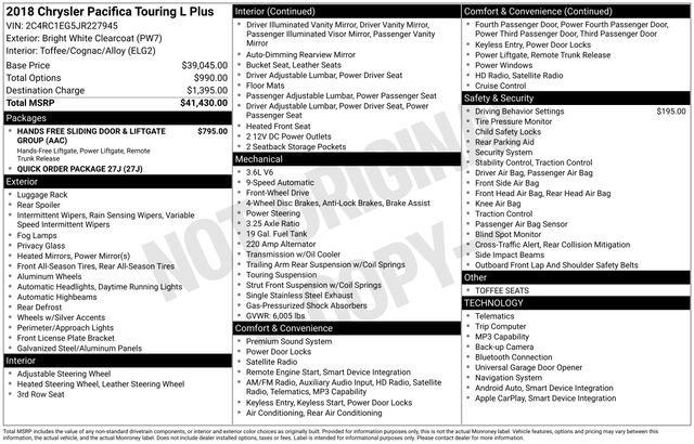 Used 2018 Chrysler Pacifica Touring-L Plus FWD image 13