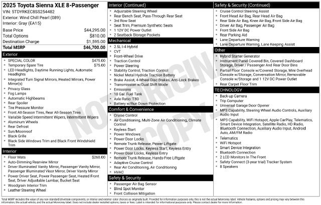 Used 2025 Toyota Sienna XLE FWD image 12