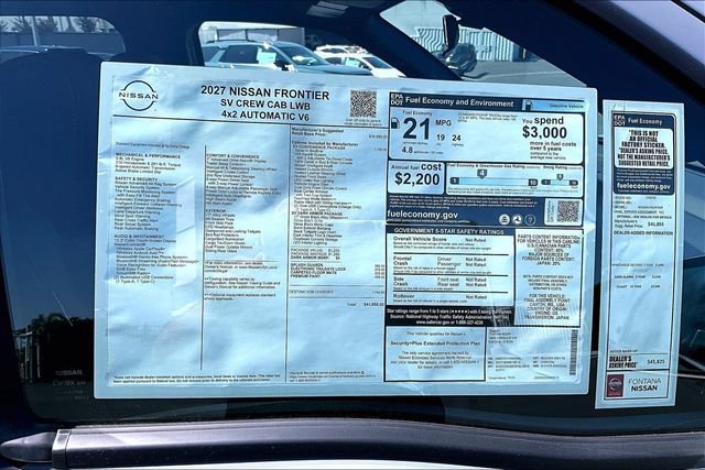New 2027 Nissan Frontier SV w/ SV Convenience Package RWD image 14