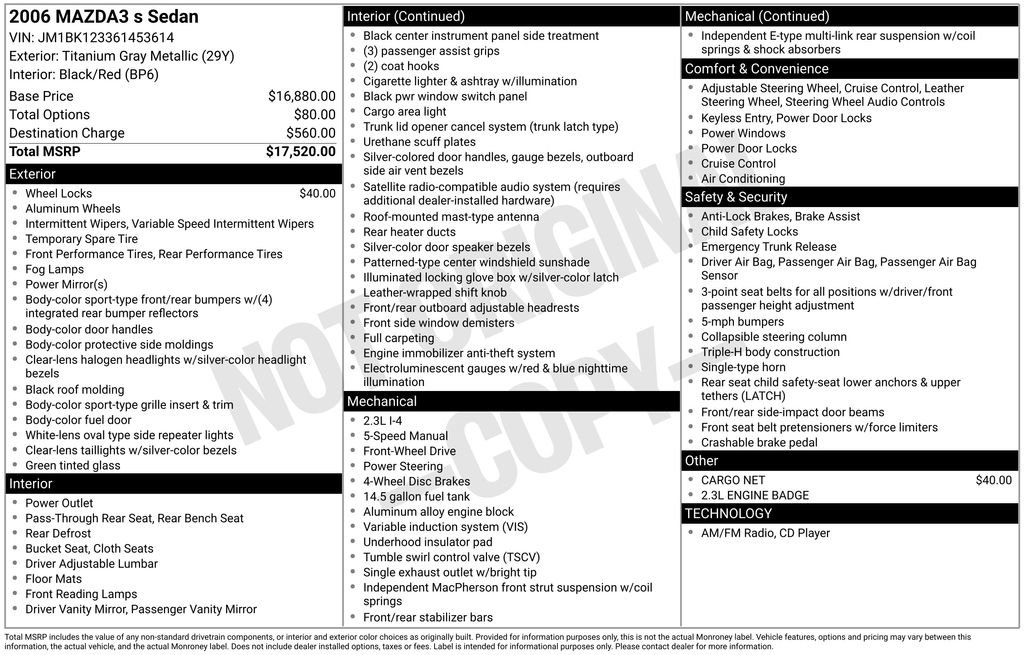 Used 2006 MAZDA MAZDA3 s image 30
