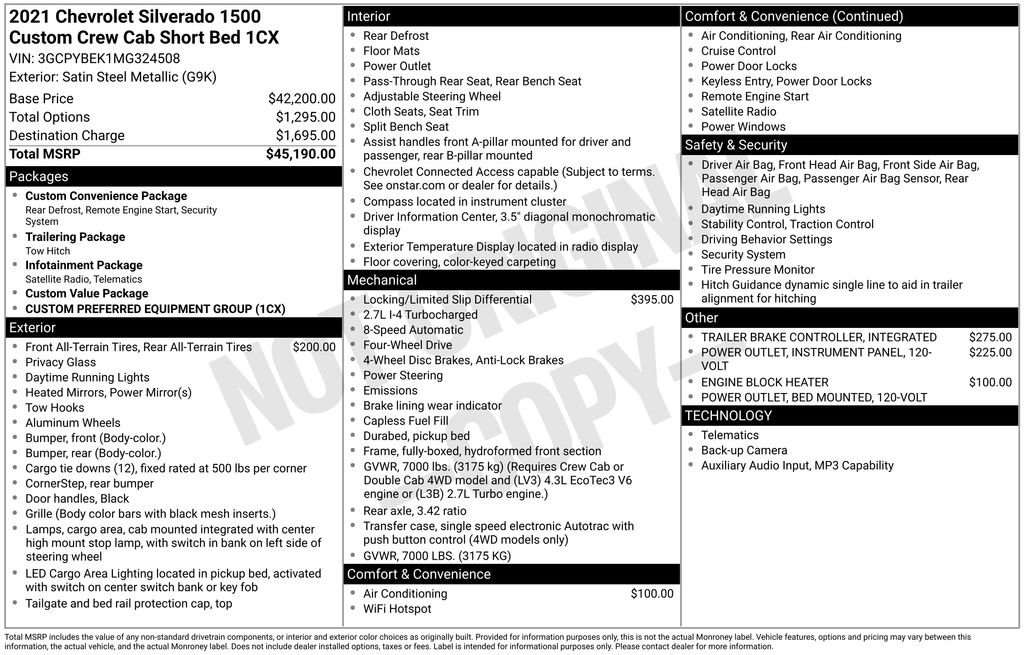 Used 2021 Chevrolet Silverado 1500 Custom AWD/4WD image 2