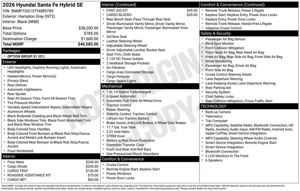 New 2026 Hyundai Santa Fe SE AWD/4WD image 5