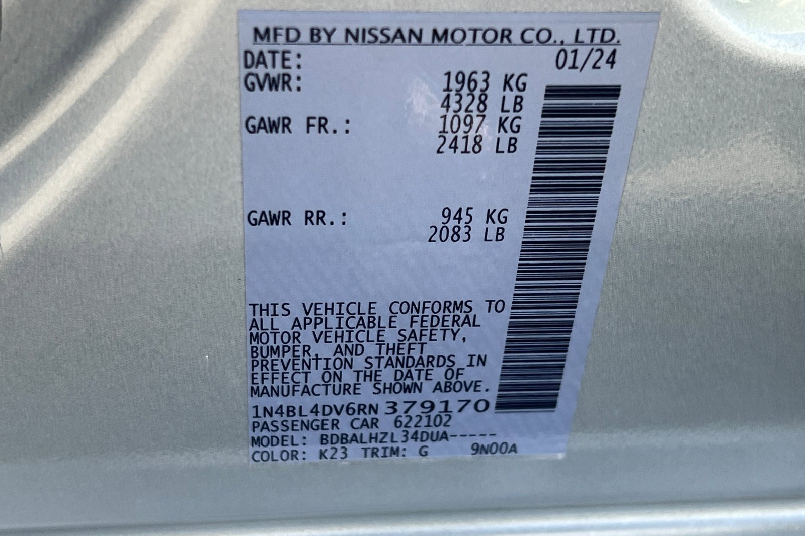 Used 2024 Nissan Altima 2.5 SV image 29