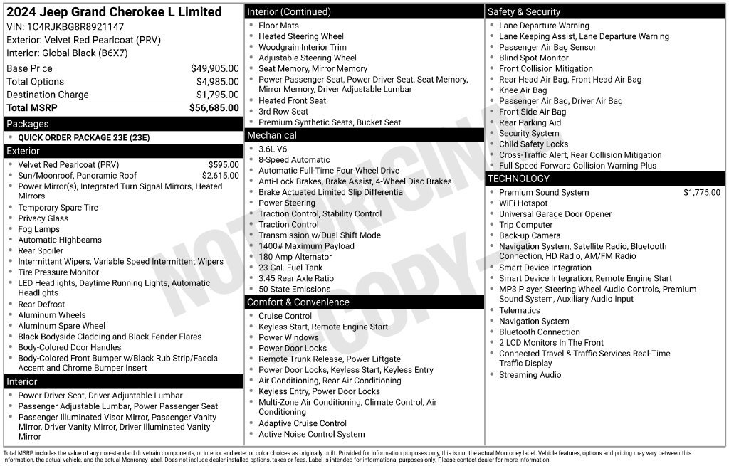 Used 2024 Jeep Grand Cherokee L Limited AWD/4WD image 2