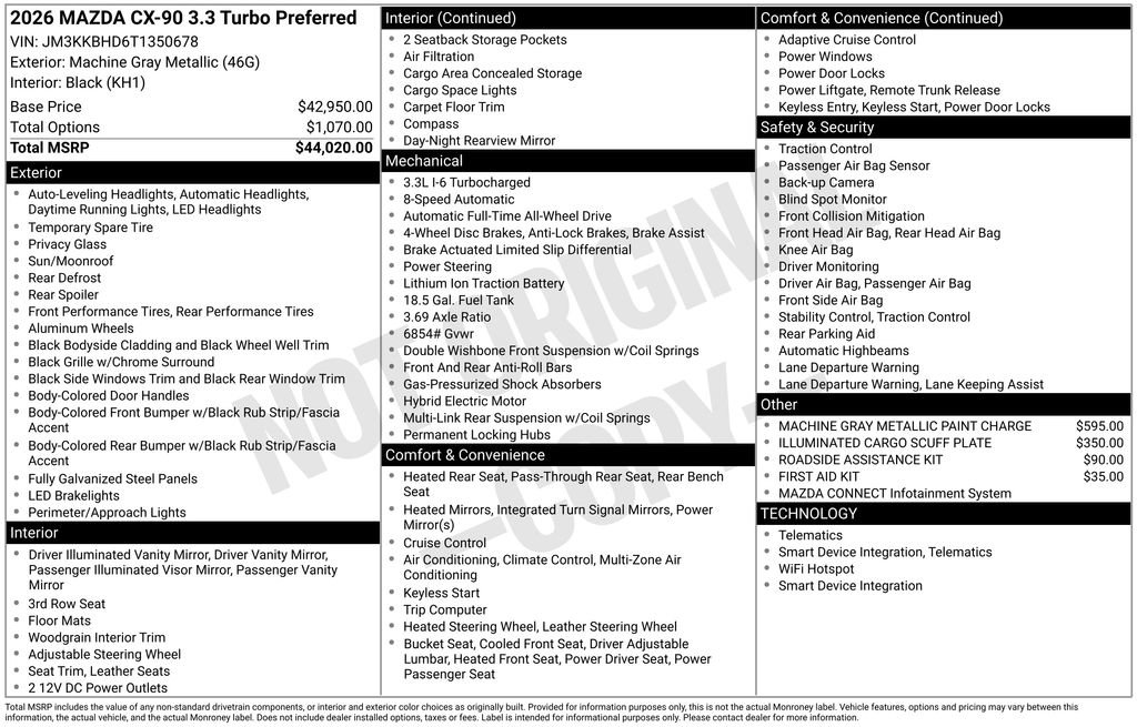 New 2026 MAZDA CX-90 3.3 Turbo w/ Preferred Package image 3