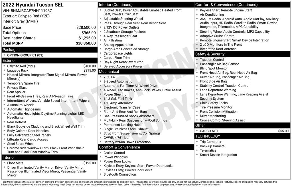 Certified 2022 Hyundai Tucson SEL AWD/4WD image 31