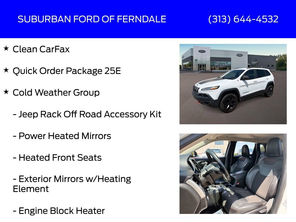 Used 2015 Jeep Cherokee Trailhawk w/ Cold Weather Group AWD/4WD image 4