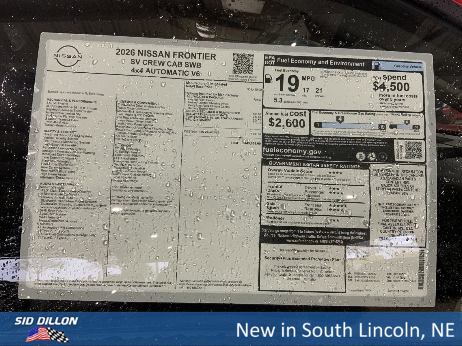 New 2026 Nissan Frontier SV w/ All-Weather Content Package image 13