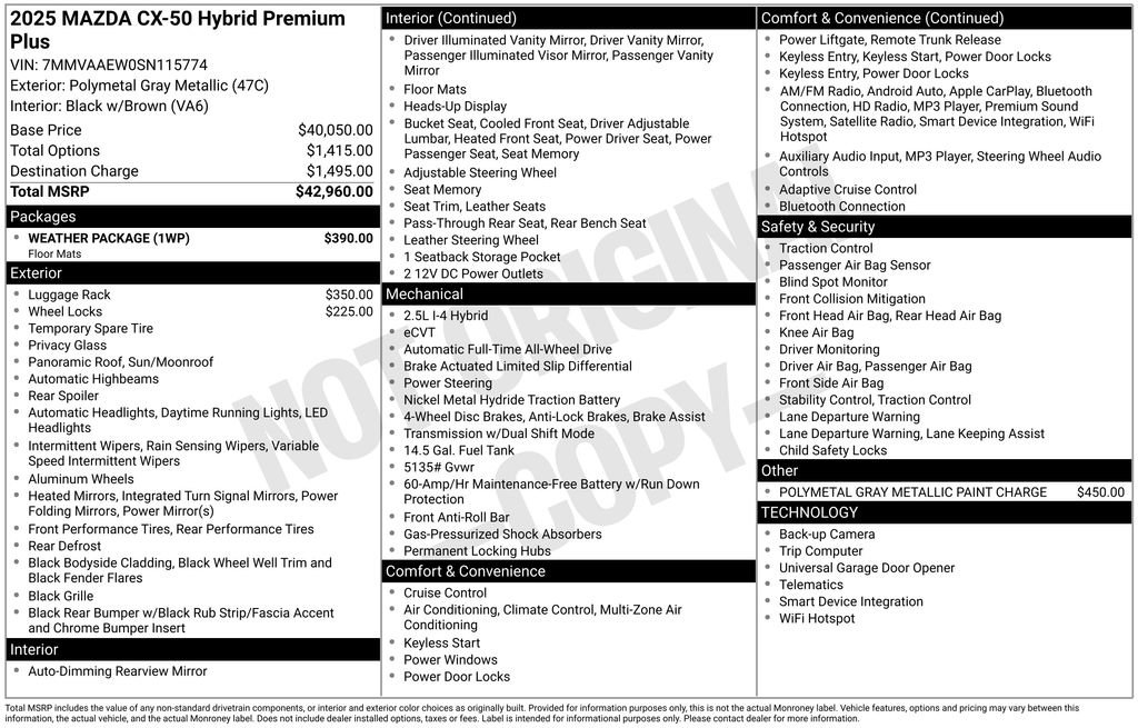 Certified 2025 MAZDA CX-50 2.5 Hybrid w/ Weather Package image 39