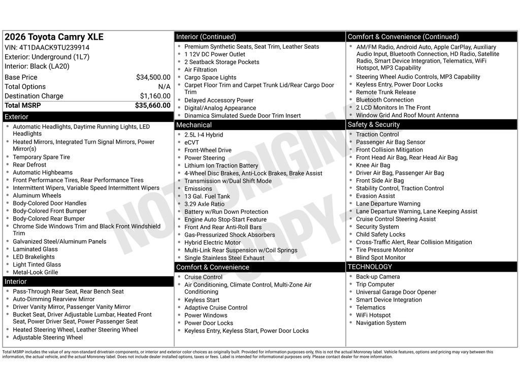 Used 2026 Toyota Camry XLE image 4