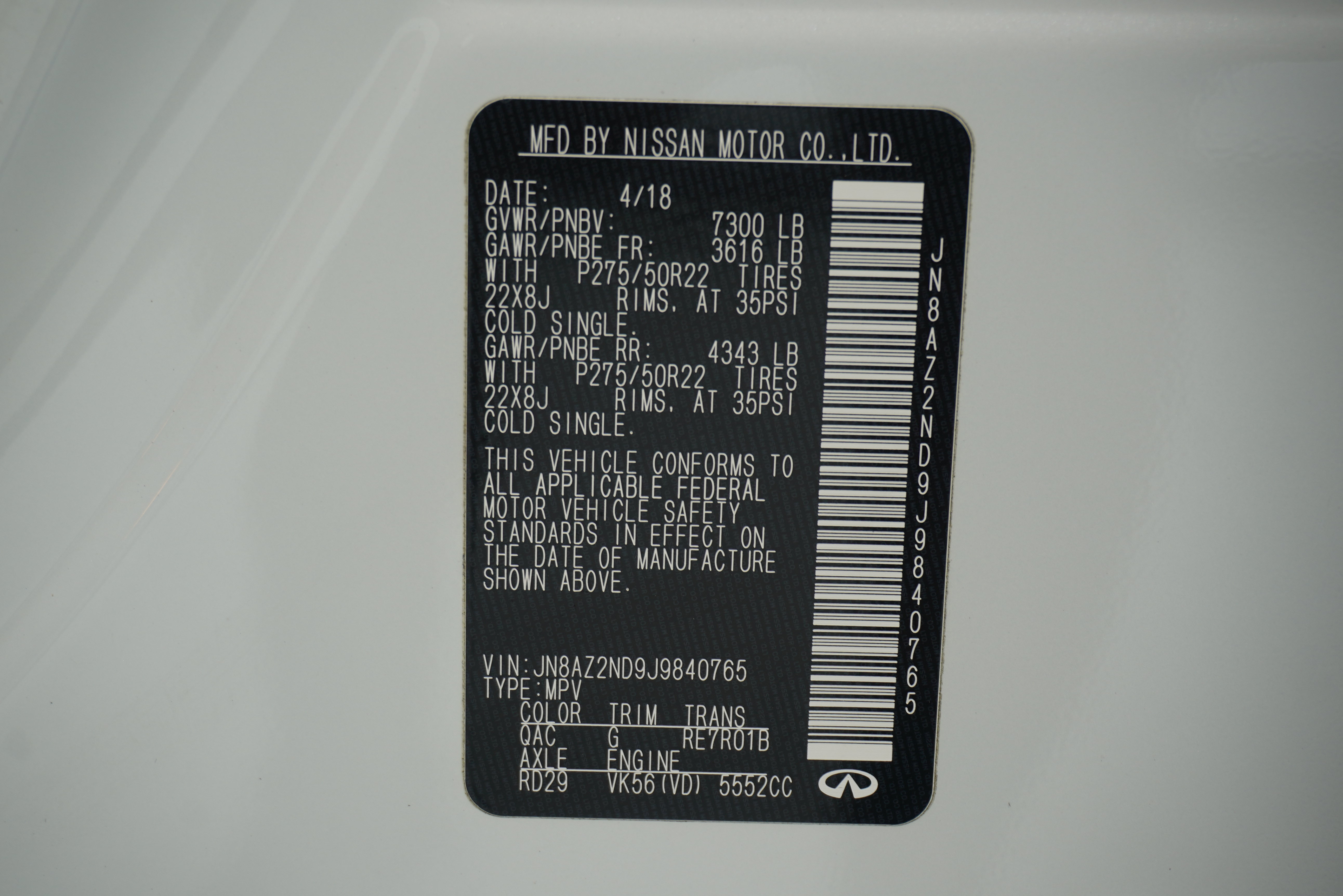 Used 2018 INFINITI QX80 2WD w/ Deluxe Technology Package image 38
