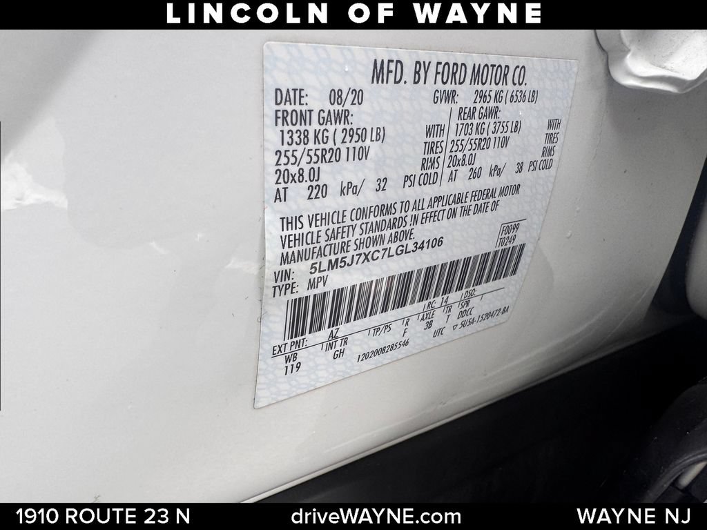 Certified 2020 Lincoln Aviator Reserve w/ Elements Package Plus AWD/4WD image 30