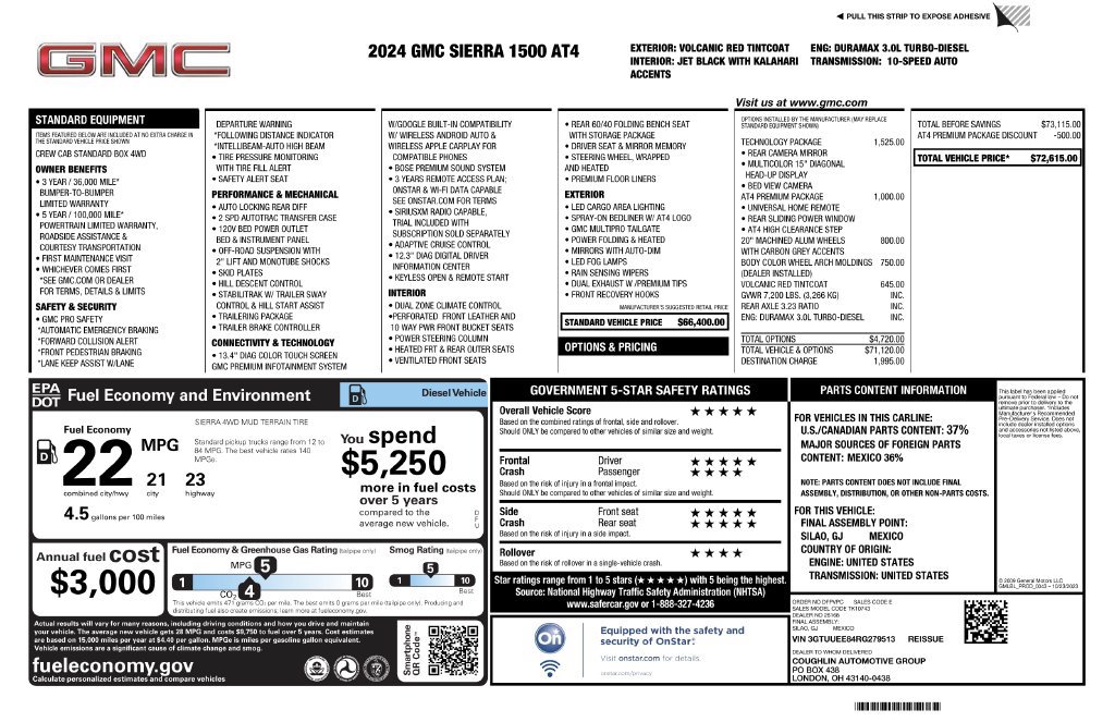 Certified 2024 GMC Sierra 1500 AT4 w/ Technology Package AWD/4WD image 4