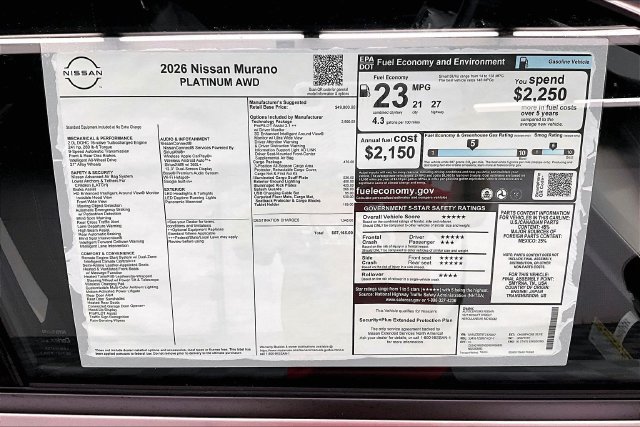 New 2026 Nissan Murano Platinum w/ Technology Package AWD/4WD image 41
